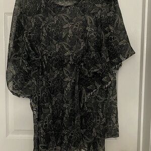 Chic Black Swim Coverup with Flowing Design